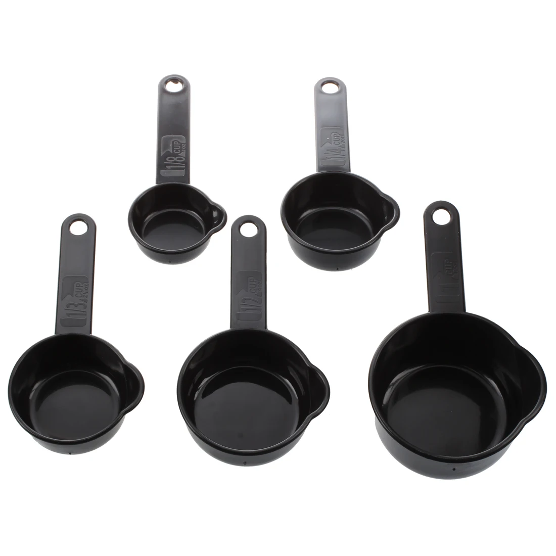 5 PC White Plastic Measuring Cups