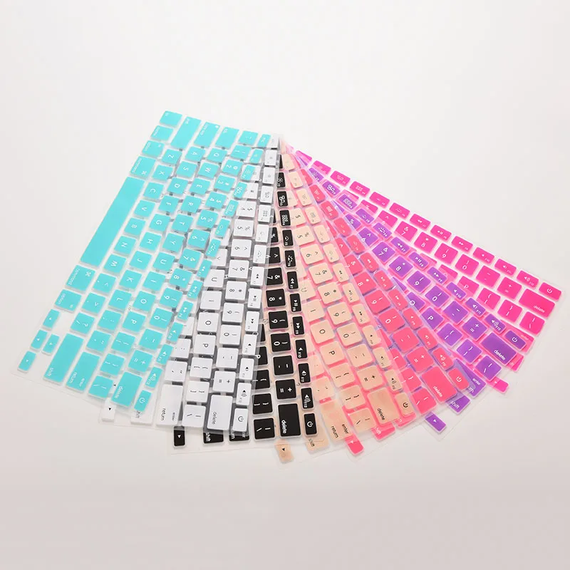 7 ярких цветов, силиконовый чехол для клавиатуры, наклейка для Macbook Air 13 Pro 13 15 17, защитная пленка, мягкий чехол, защитный чехол