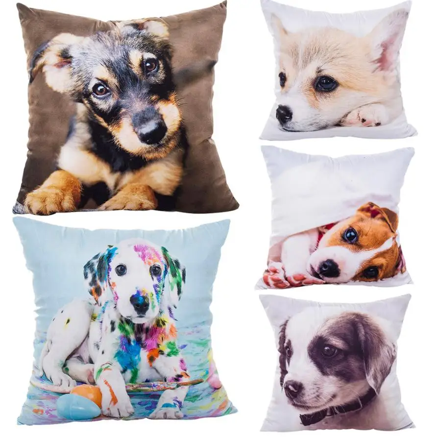pillow case 43X43cm Print decorative Dog Print Pillow Cases Polyester