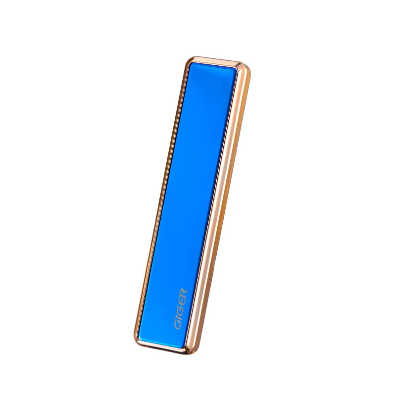 Портативный металла прикуривателя USB Перезаряжаемые Непламено Зажигалка Ветрозащитный Нет fire Зажигалка для гаджеты для Для мужчин - Цвет: Blue