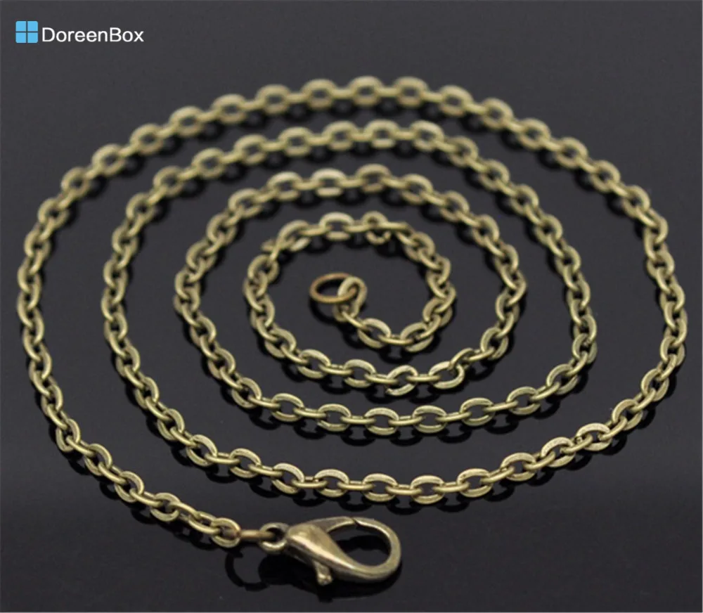 

Doreen Box hot- 12 Bronze Tone Lobster Clasp Link Chain Necklaces 20" (B12922)