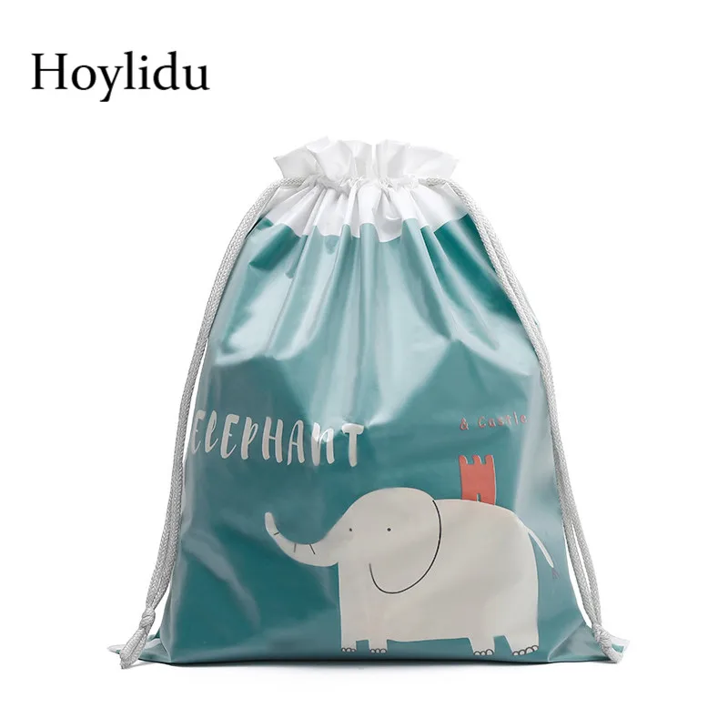 

Waterproof Drawstring Storage Bags Women Cartoon Animal Prints String Bag Organizer Package Travel Accessories Toiletries Pouch