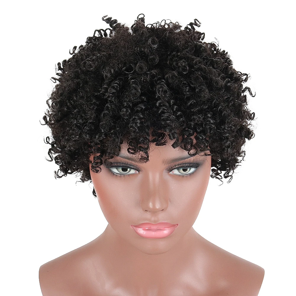 

Deyngs Short Afro Kinky Curly Wigs Twist Hair Wigs for Black Women Synthetic Hair Wig Short Natural Black Wig Hair Heat Friendly