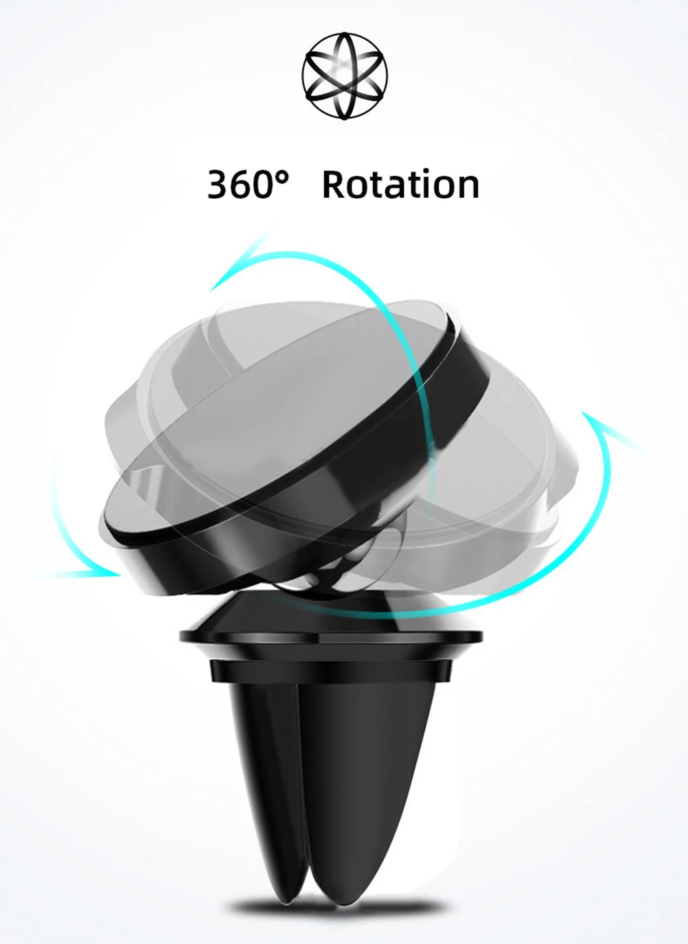 Магнитный автомобильный держатель для телефона для iPhone X, XR, samsung, S9, gps, вращение на 360 градусов, крепление на вентиляционное отверстие, универсальная подставка для мобильного телефона
