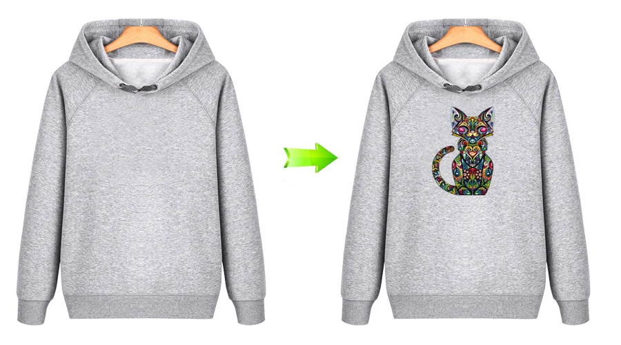 Fun Cat Stickers Thermal Diy Accessory Washable Heat Transfer New Design Badges Clothing Deco Patch For Clothes - (2)
