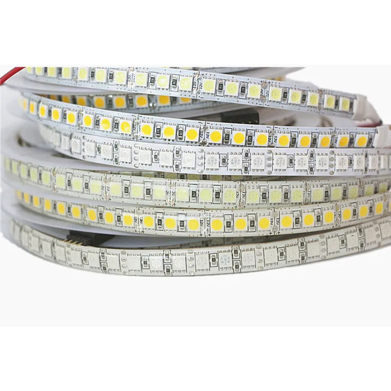 5 м/лот DC12V Светодиодная лента 5050 RGB/белый/теплый белый гибкая 120 светодиодов/м м 600
