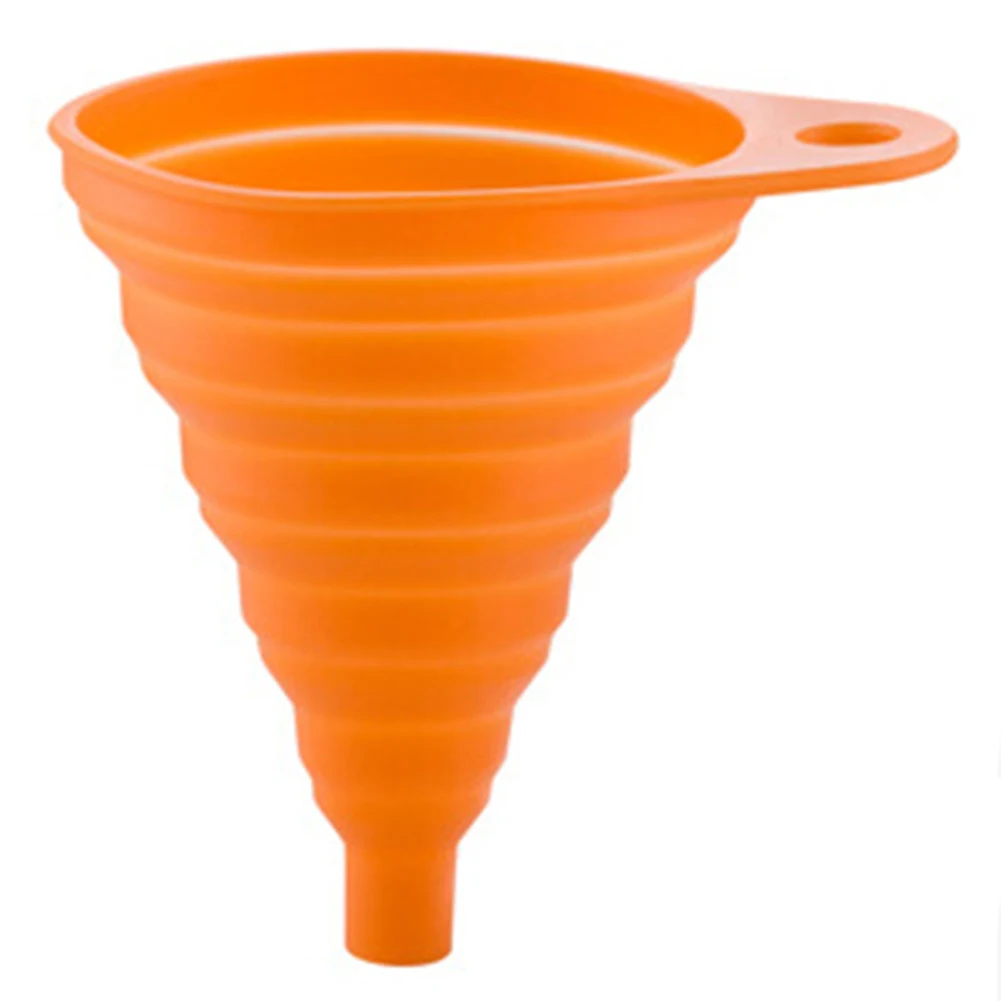 1Pcs Food Grade Silicone Flexible Foldable Kitchen Funnel for Liquid Oil Diffuser Hopper Home Kitchen Gadgets 8 Colors