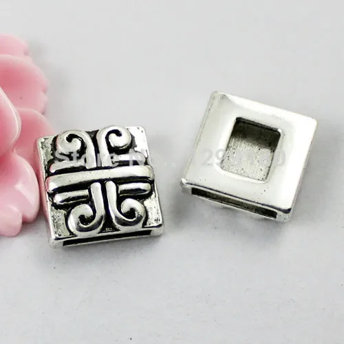 10pcs Fashion Knot Slider for Bracelet Necklace Watch Chain Beads DIY Making Accessories Square 18x18mm Hole:14x2mm K01897 | Украшения и
