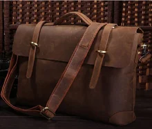 Men Briefcase Crazy Horse Leather Vintage Business Hand Tote Bags 2019 New Man Briefcases Shoulder Crossbody Fashion Casual Bags crazy horse pu leather men bags business men s briefcase vintage shoulder messenger bags travel fashion brand new