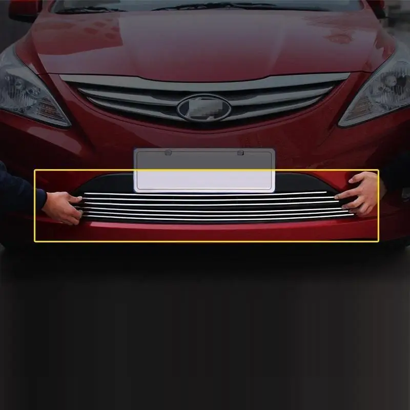 

Grille automobile upgraded car styling bright sequins modification covers sticker strip accessories 10 13 FOR Hyundai Verna