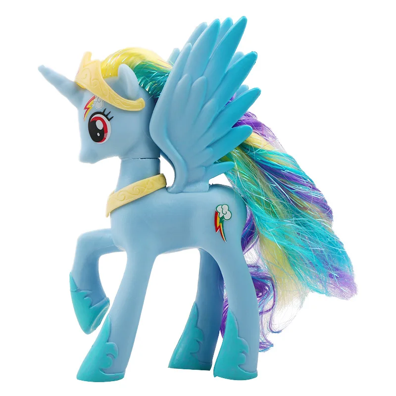 Hasbro My Cute lovely little ponies ПВХ фигурка модели игрушки куклы для девочек принцесса Рождественский подарок на день рождения игрушка - Цвет: Rainbow dash14cm