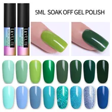 LILYCUTE, зеленый цвет, Гель-лак для ногтей, замачиваемый, УФ светодиодный Гель-лак для ногтей, Полупостоянный Гель-лак для ногтей, маникюрный гель