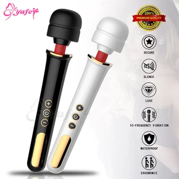 

Rechargable 10 speed AV magic wand Powerful Vibrating Body Massager G spot Vibrator Clitoris Stimulator Women Intimate sex toys