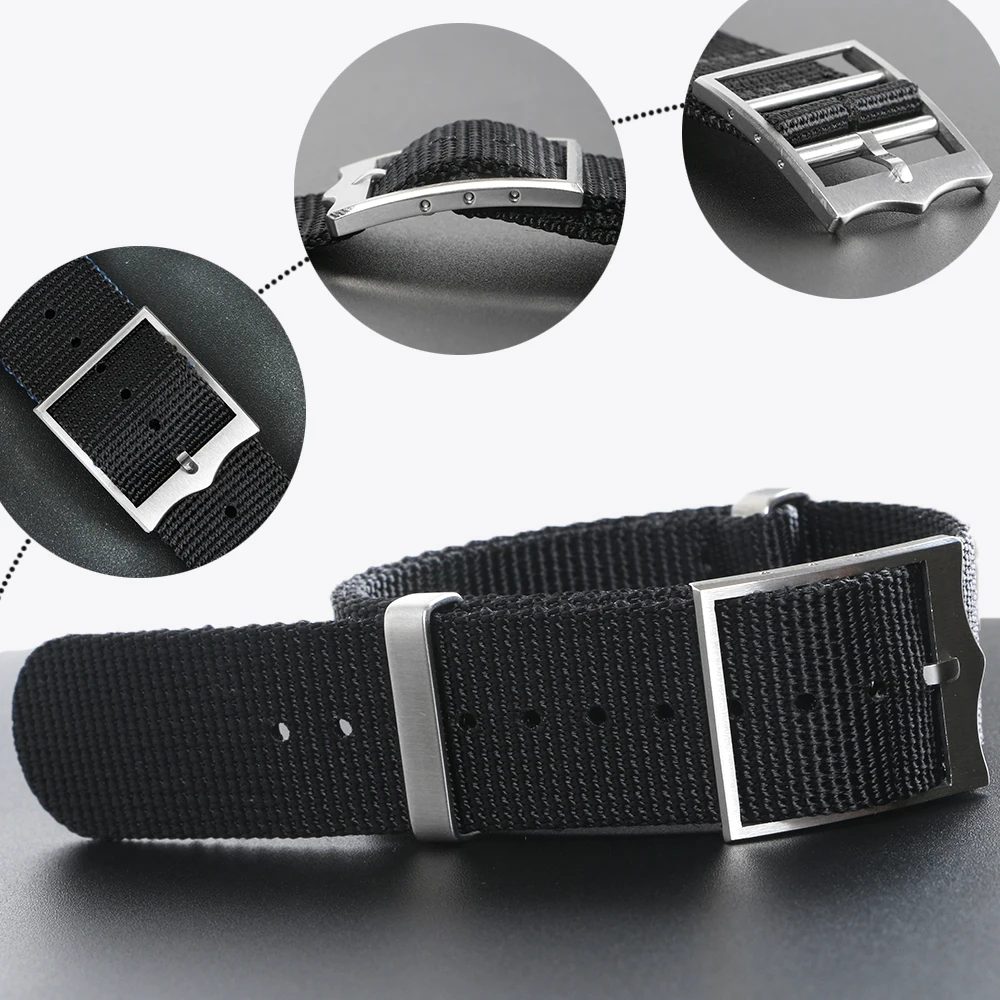 Skup Sport wojskowy nylon Nato Zulu spadochron Watchband pasek do zegarka Tudor Black Bay 22mm 21mm akcesoria do bransoletki francuskie oddziały