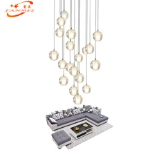 Большая Акция Современная хрустальная люстра освещение хрустальные люстры хрустальные орбы подвесной светильник лестница Хрустальная люстра