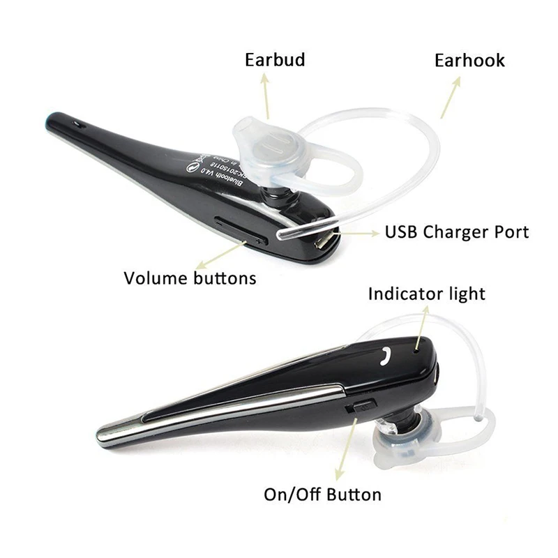 HYS 2m 70cmWalkieTalkieWirelessBluetoothearpieceHeadset for Motorola GP300 BluetoothWireless Headset Earpiece for KENWOOD TYT HYT BAOFENG UV82WalkieTalkie (2)