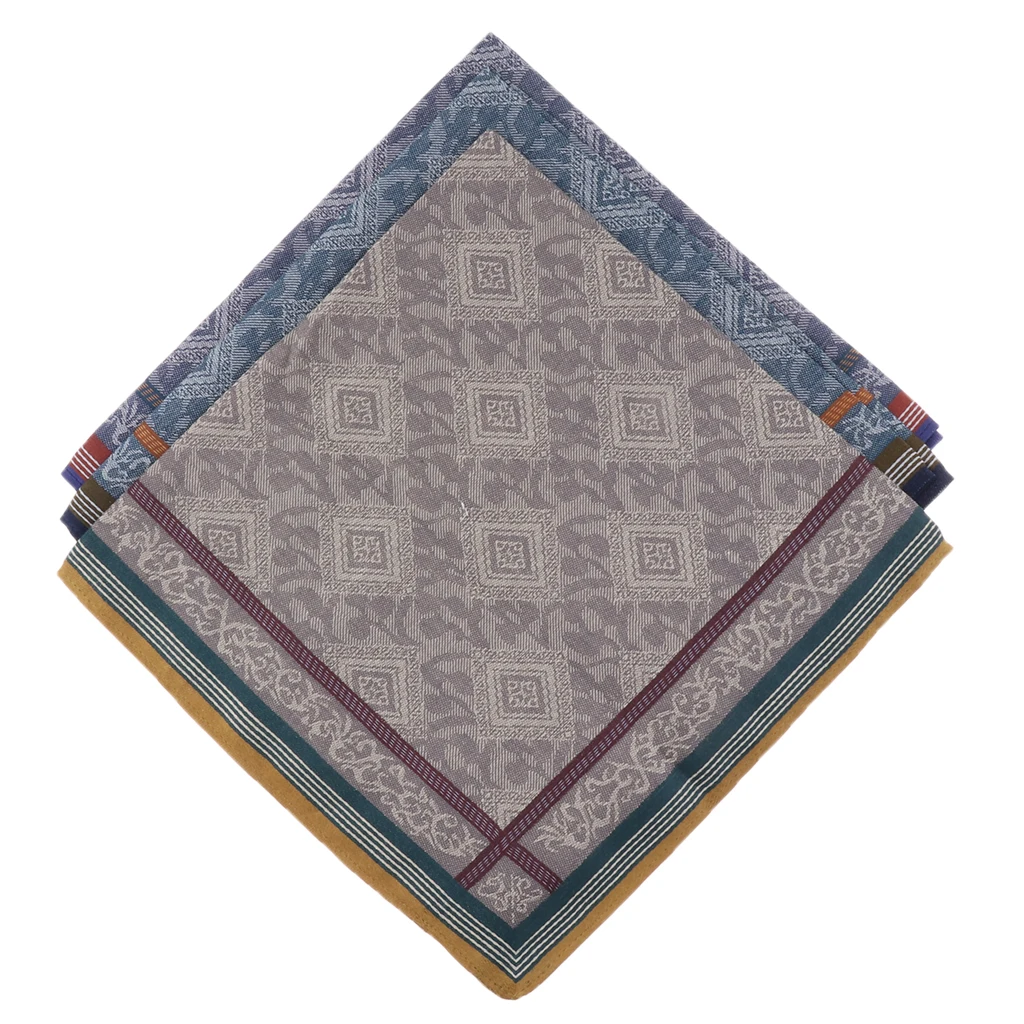 

3pcs Classic Mens Vintage Plaid Handkerchiefs 100% Cotton Pocket Square Hanky Gift Cowboy Bandanas
