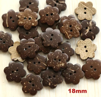 

30pcs/lot Size:18mm flower shape coconut button for scrapbooking, Flatback buttons for garment(SS-931-832)