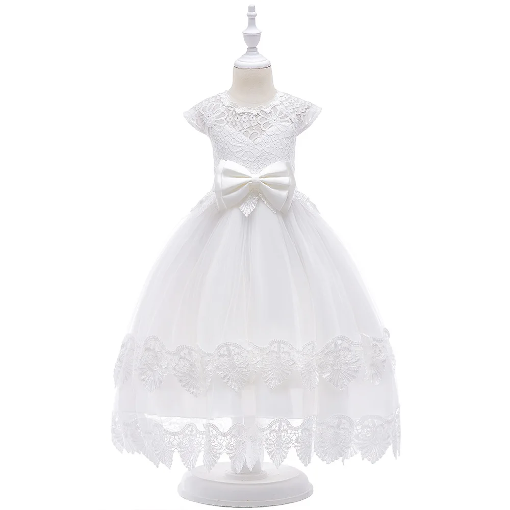 Girls Bow Dress Fancy Flower Long Prom Gowns Teenagers Dresses For Kids Clothes Children Formal Bridesmaid Wedding Party Dress (7)