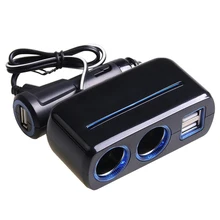 SHUNWEI 12 V carregador USB 3 Soquete Multi Auto Splitter Power Adapter Charger Auto Accessoires
