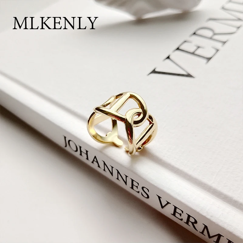 Gold Color Chain Interlocking open ring 