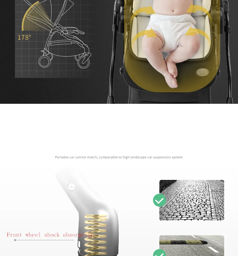 Новая модная детская коляска, легкая детская коляска, можно сложить амортизатор, детская коляска для детей 0-3 лет, быстрая