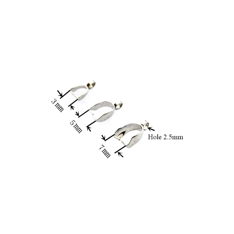 

Semitree 20pcs 316 Stainless Steel 3mm 5mm 7mm Bail Clasps Connector Bail Pendant Necklace Clasps DIY Jewelry Necklace Findings