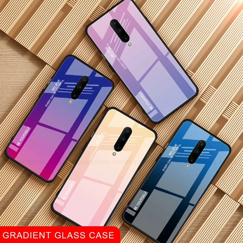 

Gradient Tempered Glass Phone Case For Oneplus One Plus 7 Pro 6.67 1+7 Aurora Glass Cover For OnePlus 7 6.41'' Protective Coque