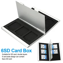 Чехол для карт памяти новейший 6 слотов двойной стол алюминиевый ящик для хранения держатель протектор для sd-карты