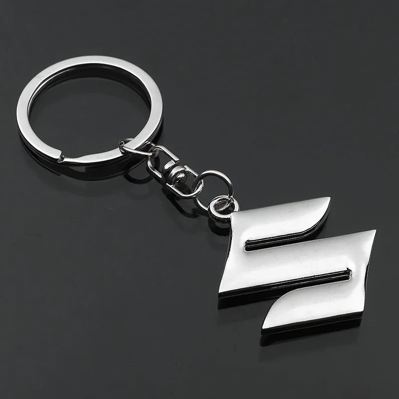 

3D Metal keychain car logo keychain keyring key holder rotatable keychain car pendant auto accessories for Suzuki