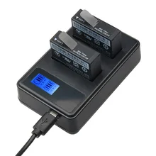2 шт. батареи для Xiaomi YI lite К 4 к К плюс + ЖК дисплей USB двойной зарядное устройство для экшн камеры xiaoyi II 1400 мАч 3,85 В в батарея