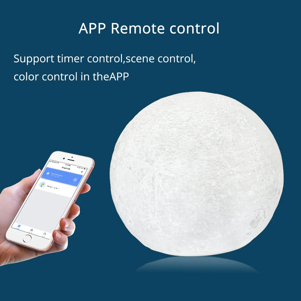  LED Remote Control Night Light Compatible with Alexa Google Home 3d Printing Children Bedroom Color - 32934223809