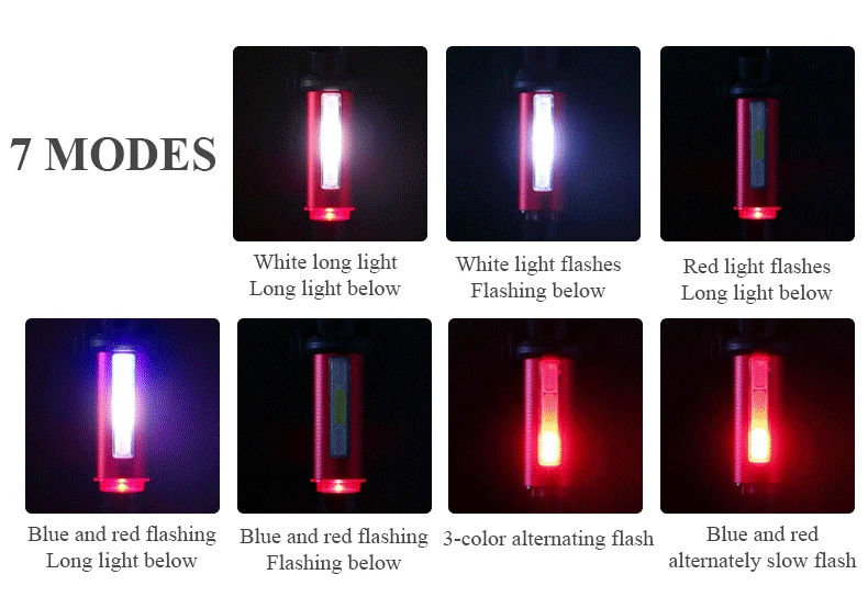 Perfect WHEEL UP USB Rechargeable LED Cycling Light Bike Rear Light Tail Light 7modes MTB Bike Waterproof Taillight Bicycle Accessories 3