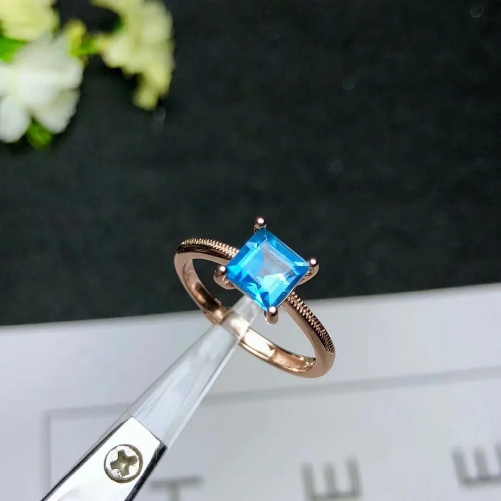 

shilovem 925 silver sterling ring natural topaz square open men ring trendy fine Jewelry anniversary wholesale yhj070701agb
