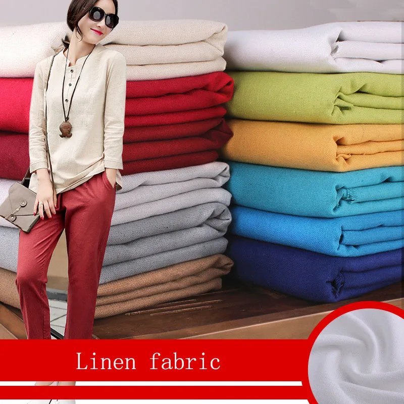 

Linen DIY Fabric 21Colors Width:150cm Silk Fabric For Sewing Skirt Curtain Cloth Ragdoll Telas Por Metros Tissus Au Metre tecido