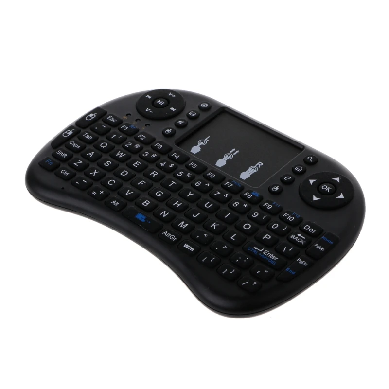 Английская 2,4 ГГц Беспроводная i8 Клавиатура Тачпад Fly Air мышь для Android tv PS3 - Цвет: Черный