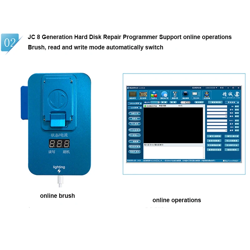 JC Pro1000S PCIE NAND Программист тестовое приспособление JC 8 жесткий диск Чтение Запись ошибка ремонт SN Ремонт для iPhone 8 8P X