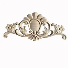 Bloem Houtsnijwerk Natuurlijke Decoratieve Meubels Applicaties Kabinet Unpainted Houten Mouldings Decal Decoratieve Beeldjes