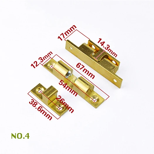 Медный шариковый подшипник для двери, шариковый шарик для шкафа, замок для двери шкафа, мебельная фурнитура, аксессуары - Цвет: 4