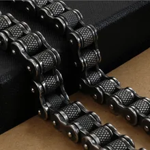 11/13 мм тяжелый Винтаж Кисть Черные байкерские Браслеты серьги, бижутерия, панк, Для мужчин Для женщин Нержавеющая сталь ювелирные изделия, браслет-цепочка, 17-23 см