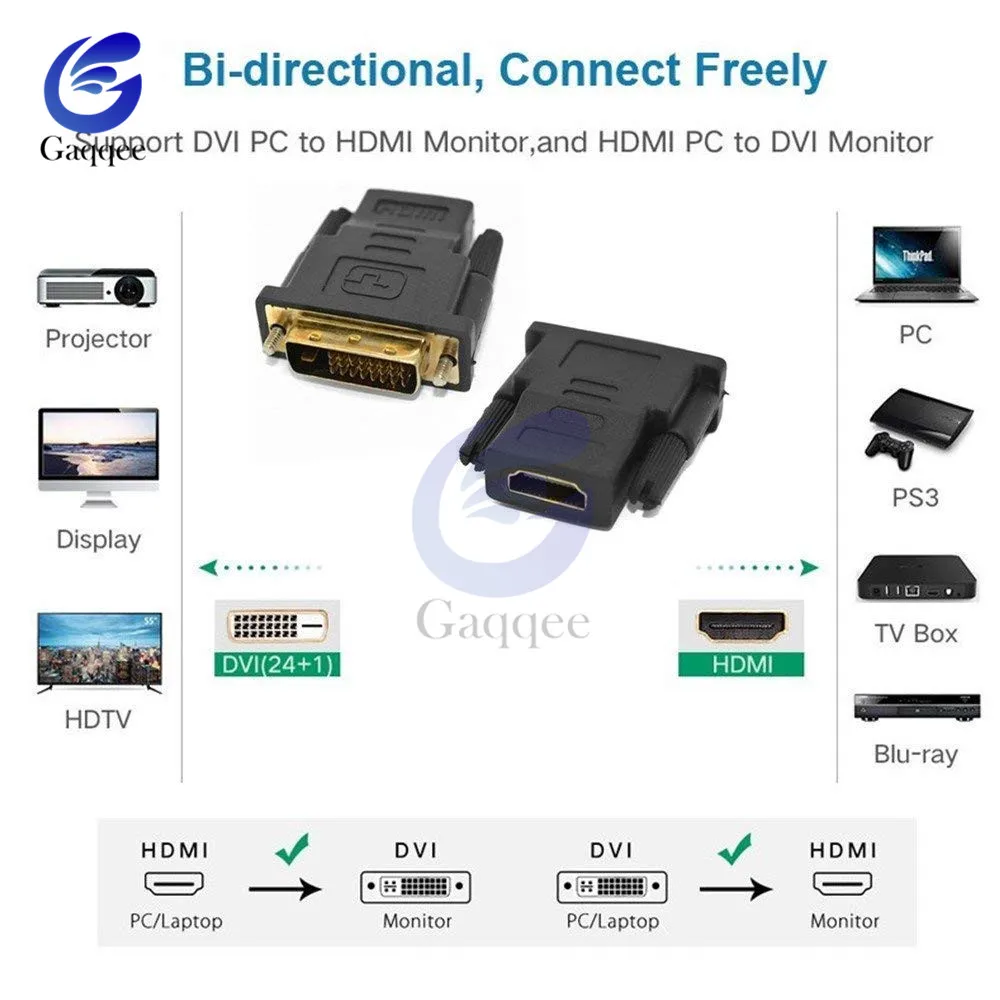 Кабели адаптеры DVI 24 + 1 HDMI позолоченный штекер 24k кабель Папа мама конвертер 1080P