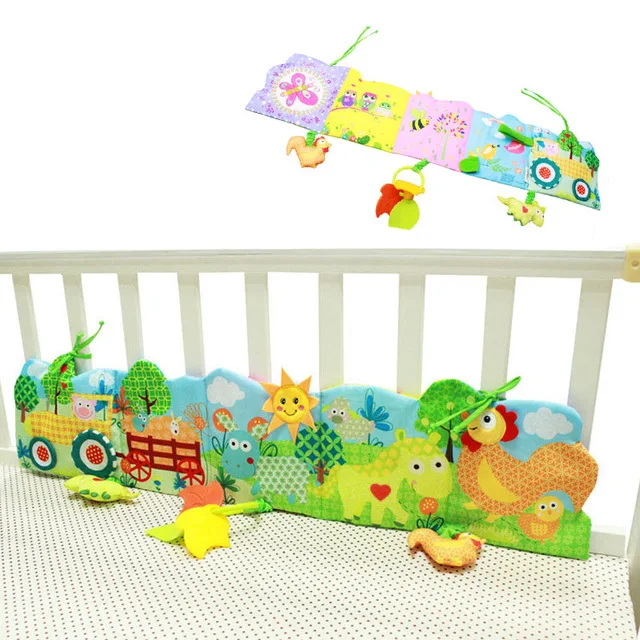 

0-24 Month Baby Bed Bumper Carton Cloth Book Ruffle Soft Knowledge Fun And Colorful Crib Bumper For Children Baby Bedding Set