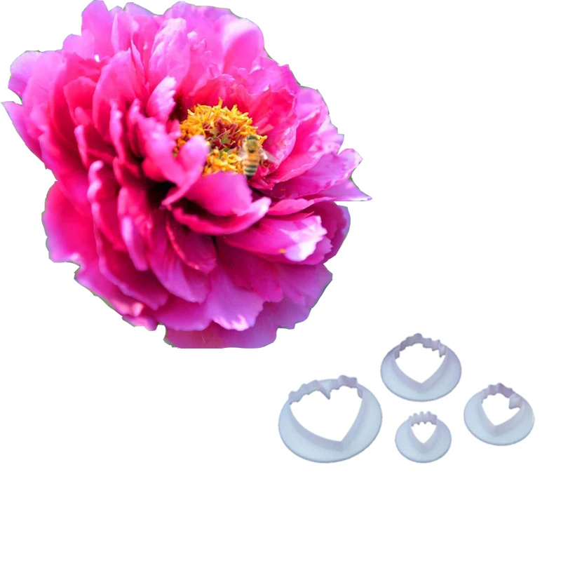 3PCS/SET Peony Flower Set Cutters Plastic Cake Decorating Mold