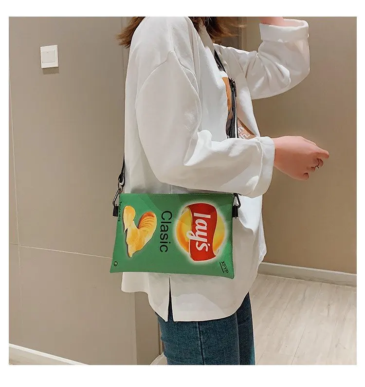 Funny Potato Chips Crossbody Handbag Clutch Bag Small Messenger Shoulder Bag Girls Envelope Bags Party Purse Funny Potato Chips Crossbody Handbag Clutch Bag Small Messenger Shoulder Bag Girls Envelope Bags Party Purse