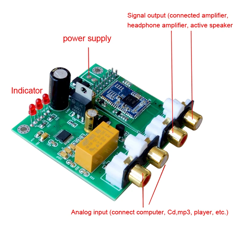 Lusya CSR8675 Bluetooth 5.0 APTX HD Decoder Board DAC Bluetooth Receiver Support Analog Input Output 12V APTX APTX-HD G1-001