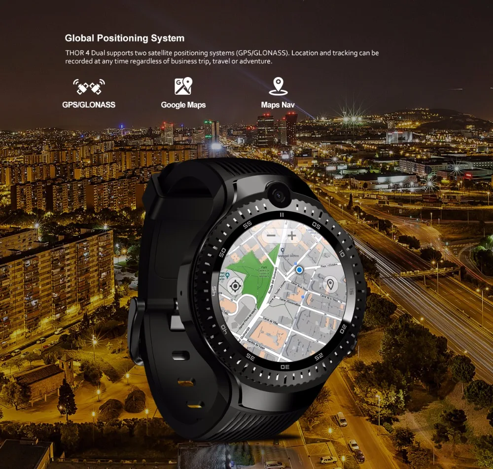 Zeblaze Thor 4 Dual smart с камерой 5 Мп+ 5 Мп частота сердечных сокращений GPS 4G Smartwatch mp3/MP4 плеер Google Play для samsung gear S3 Z28 I7