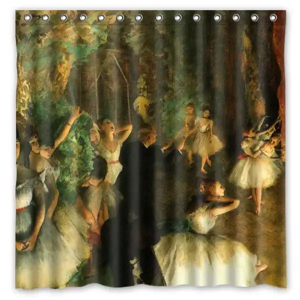 Edgar Degas Ballet Dance Painting Pattern Creative Bath Shower