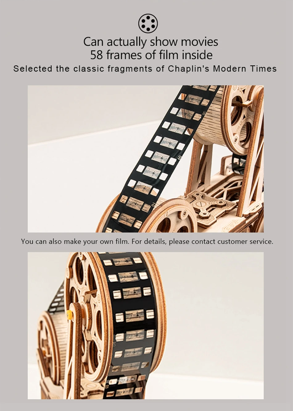 Robud Новые DIY Модели Строительные наборы механическая модель 3D деревянная головоломка фильм проектор сокровище поезд игрушки для детей LG/LK/AM