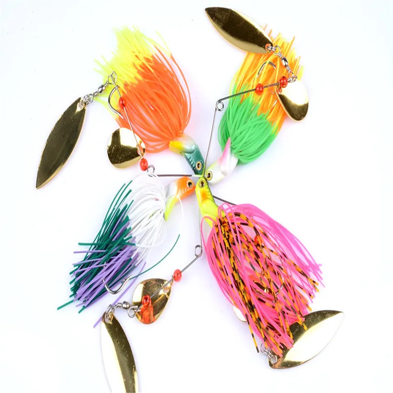 Vertvie 1pcs 2019 4 color Composite Rotating Glitter Metal Bait Fishing