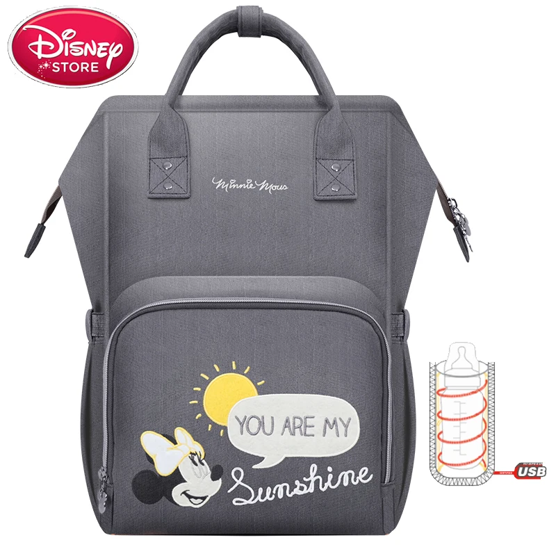 Disney Микки мягкий подгузник сумки для беременных подгузник большой емкости Детские рюкзаки, сумки для путешествий Desinger мешок для ухода за ребенком - Цвет: grey